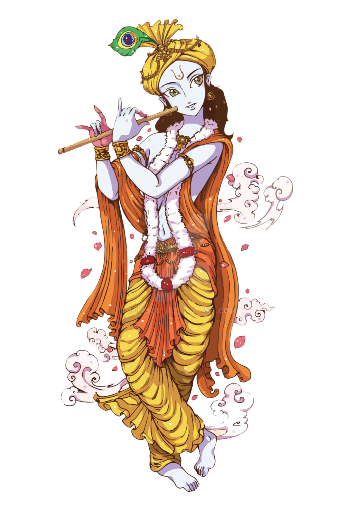 lord krishna playing flute png